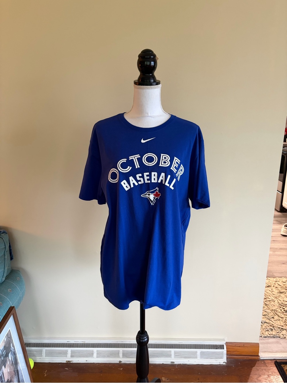 New XL Nike Blue "October Baseball" Toronto Blue Jays T-Shirt